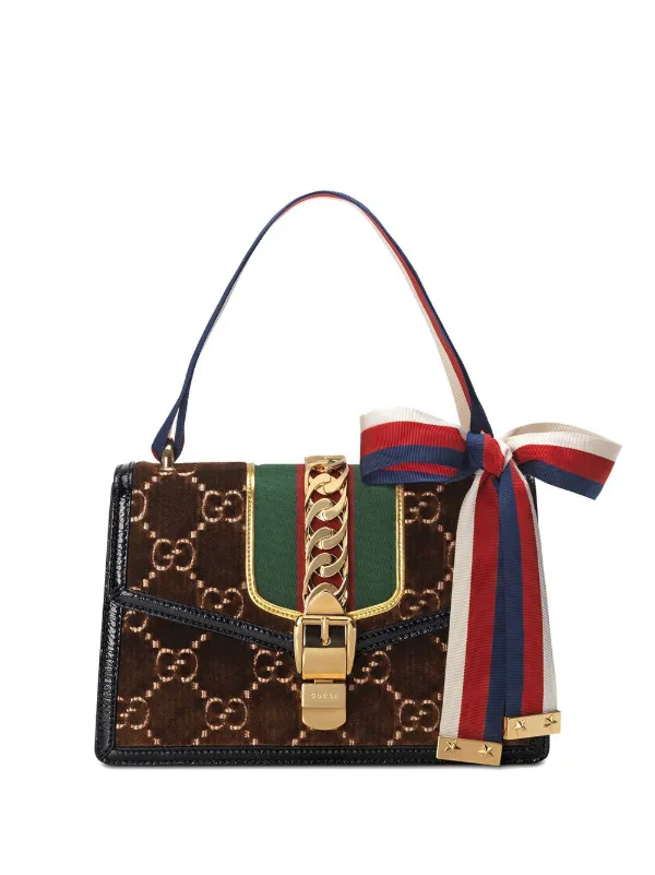 gucci brown velvet bag