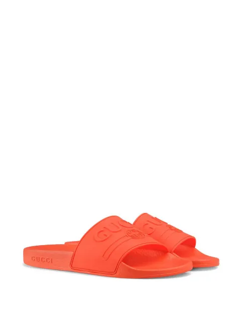 gucci rubber slides orange