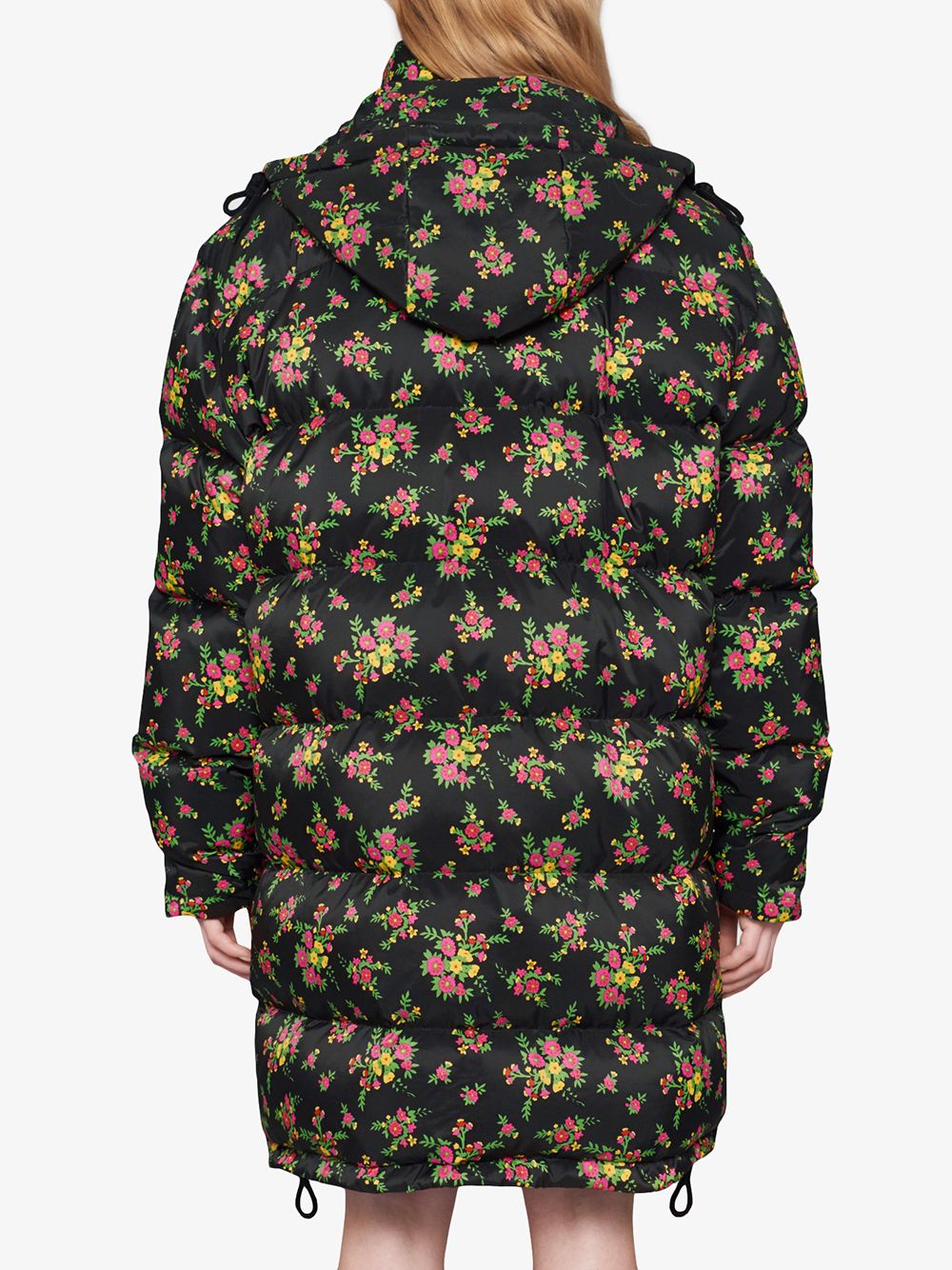 фото Gucci куртка-пуховик с цветочным принтом