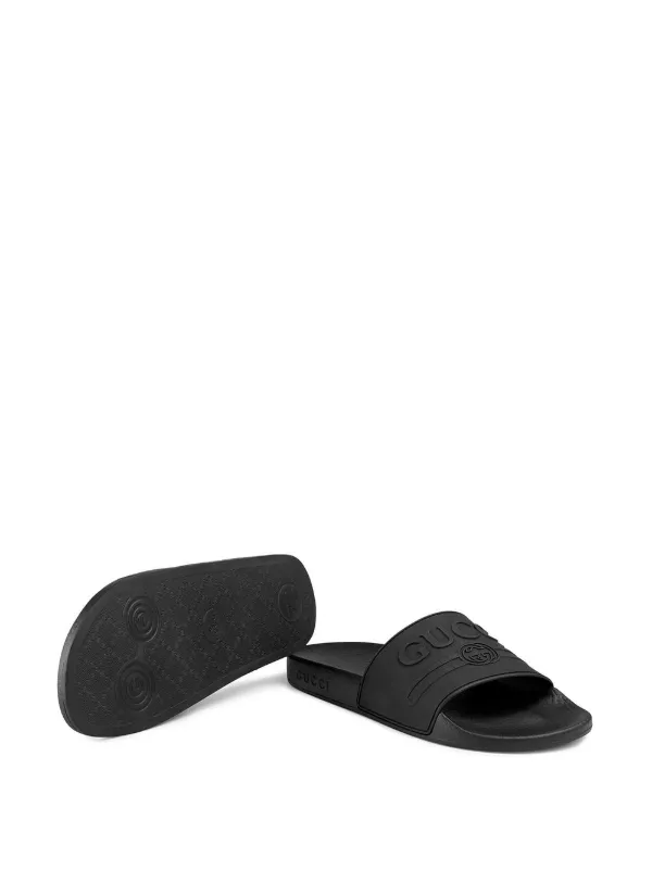 gucci black rubber slides