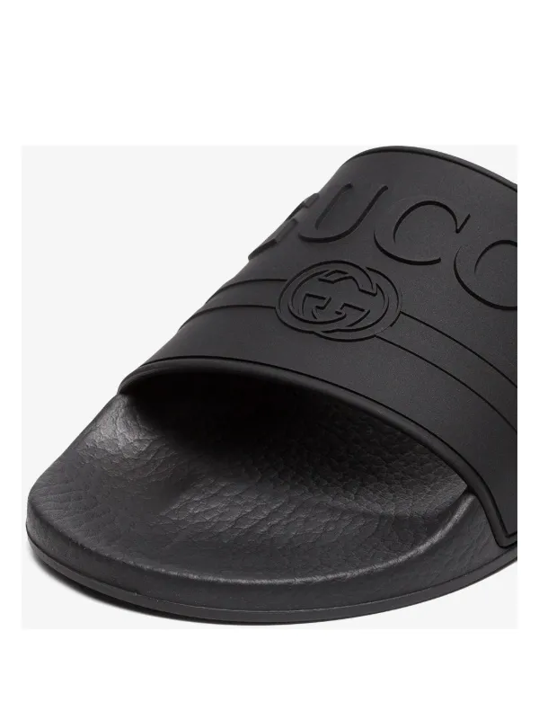 gucci black rubber slides