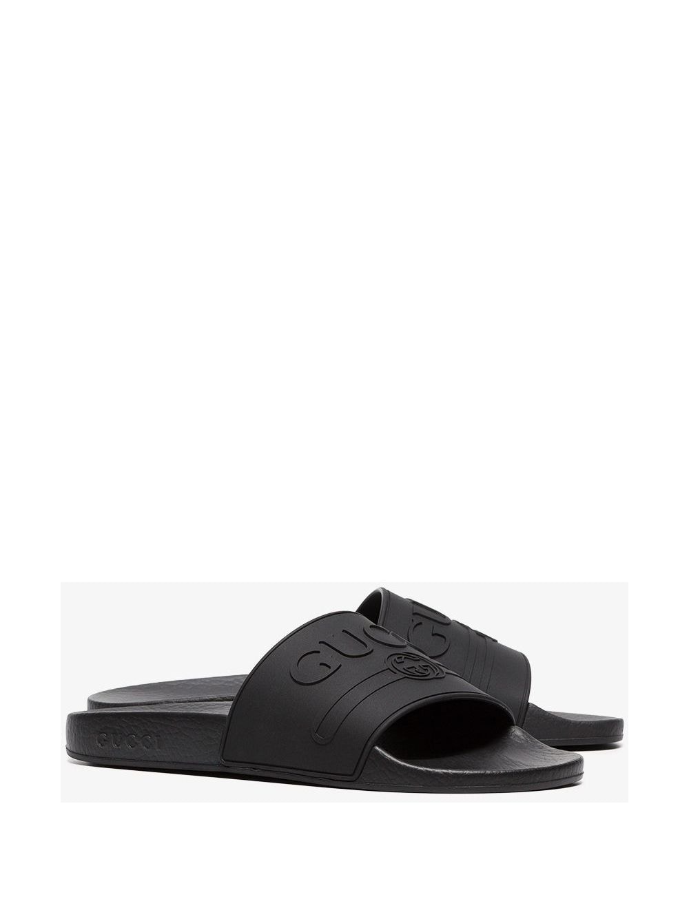 Gucci Gucci Logo Rubber Slide Sandals - Farfetch