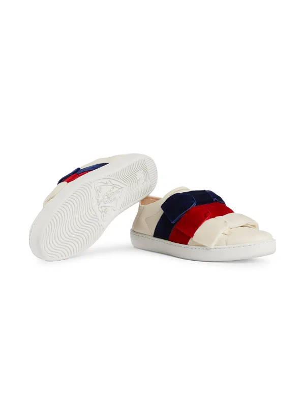 gucci velvet bow sneakers