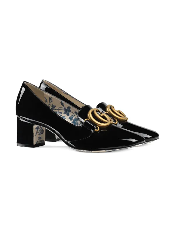 gucci black patent leather pumps