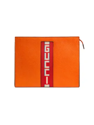 gucci stripe leather pouch