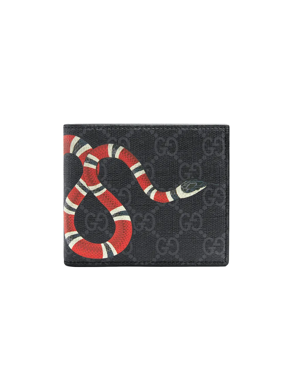 Gucci Kingsnake Print GG Supreme Wallet - Black - Wallets