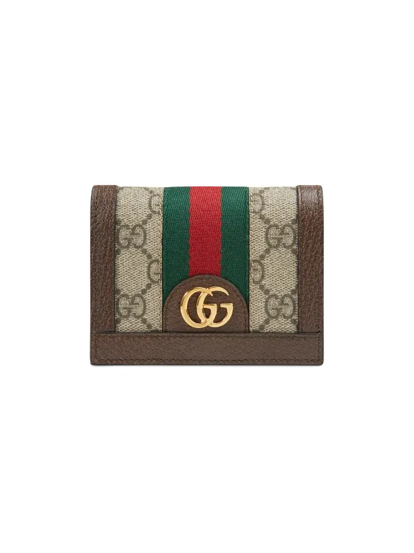 Shop Gucci Ophidia GG card case with 