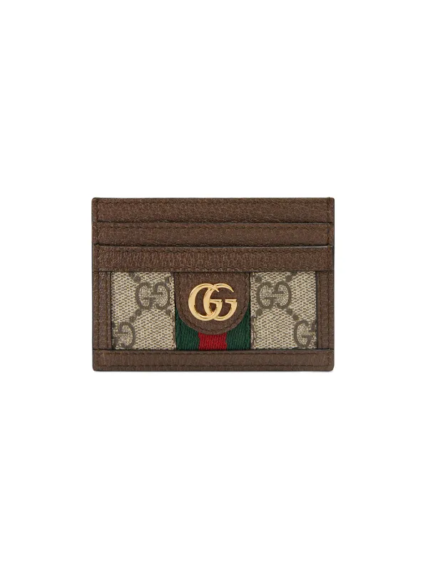 Shop Gucci Ophidia GG card case with 