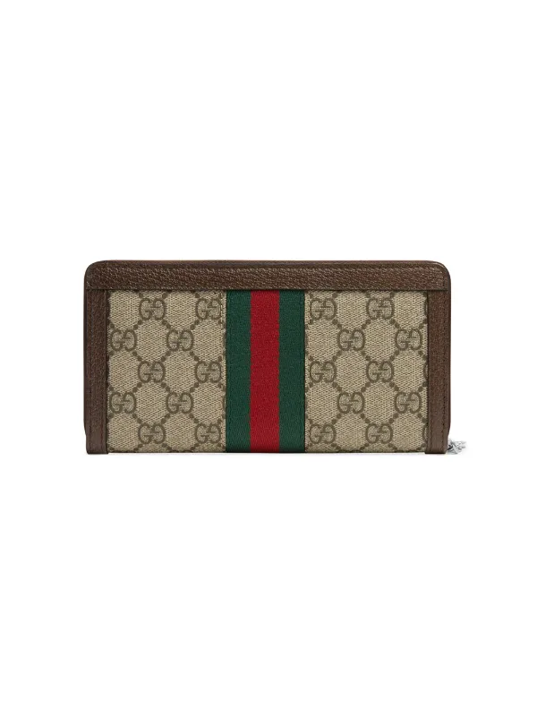 Gucci Men's Signature Brown Leather Web Wallet