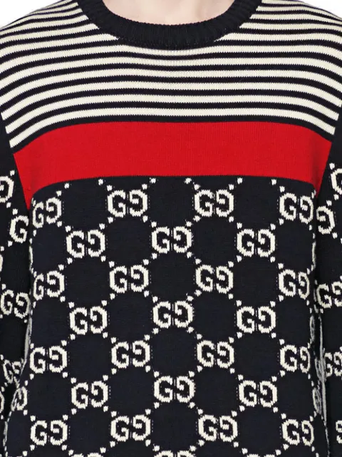 gg and stripes knit sweater