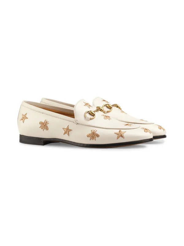 gucci jordaan star & bee leather loafer