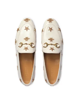 gucci jordaan star & bee leather loafer