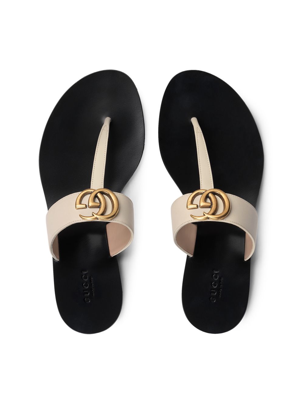 Marmont leather thong sandals with double g new arrivals