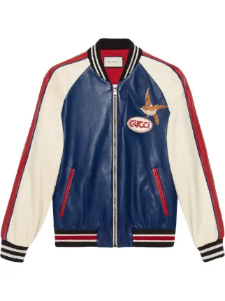 Gucci Chamarra Bomber Con Parche Gucci y P jaro Bordado Farfetch