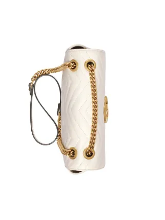 gg marmont small shoulder bag white