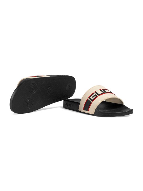 demi logo tape slide sandal