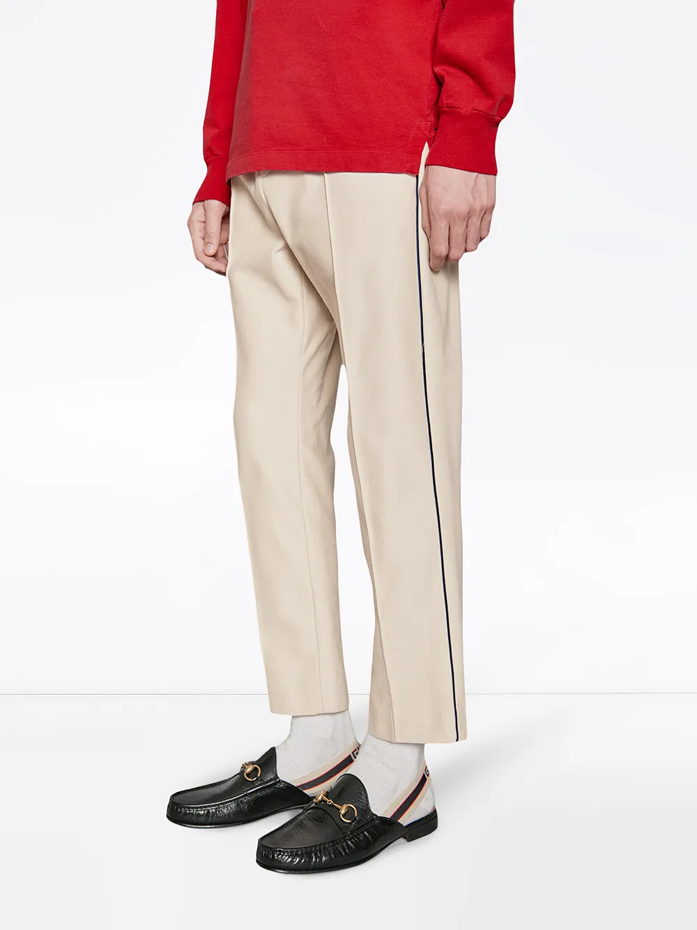 horsebit gucci stripe slingback slipper