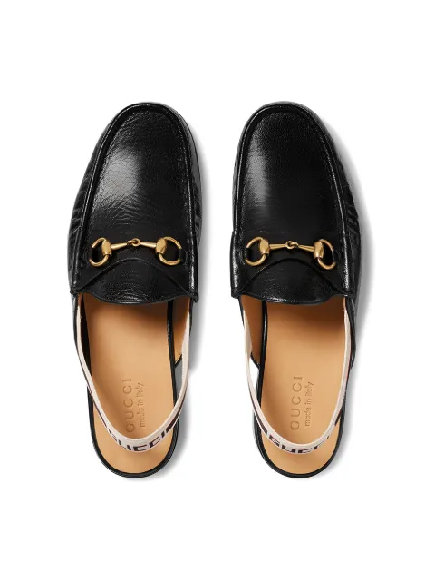 horsebit gucci stripe slingback slipper