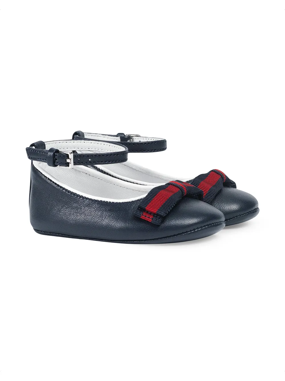 Gucci Kids Baby leather ballet flat with Web