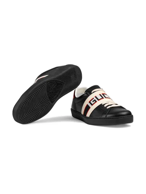 Gucci Tenis De Piel Con Rayas Gucci - Farfetch