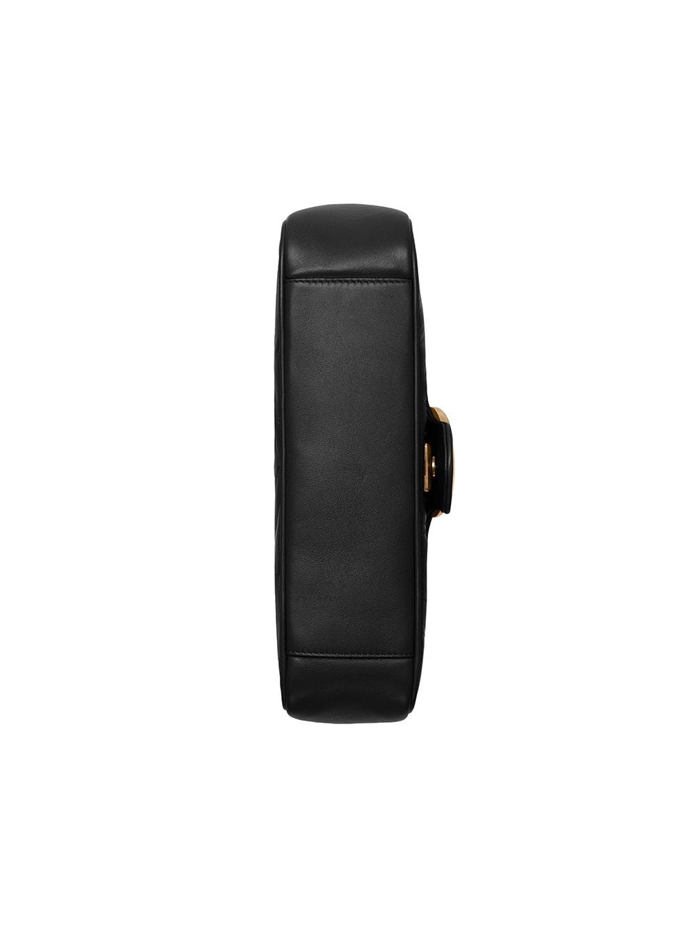 GUCCI Calfskin Matelasse Small GG Marmont Chain Shoulder Bag Black 1313010
