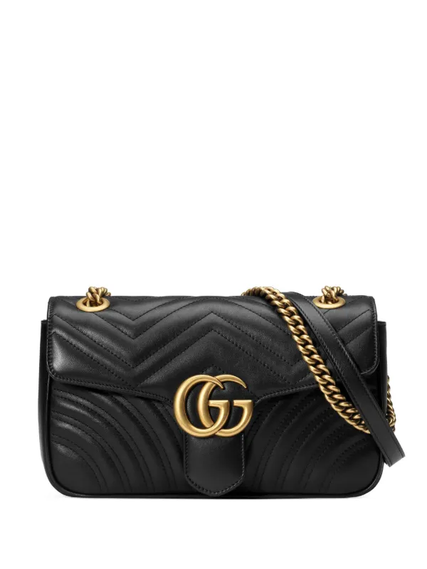 Gucci GG Marmont Leather Shoulder Bag Black