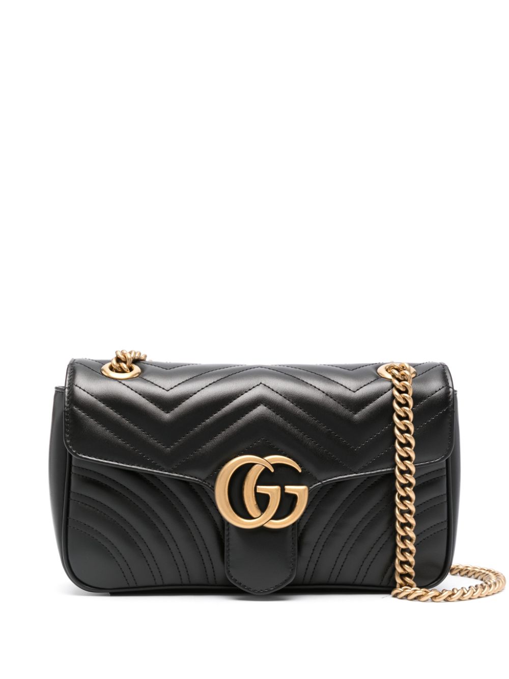 Gucci GG Marmont Leather Shoulder Bag Black