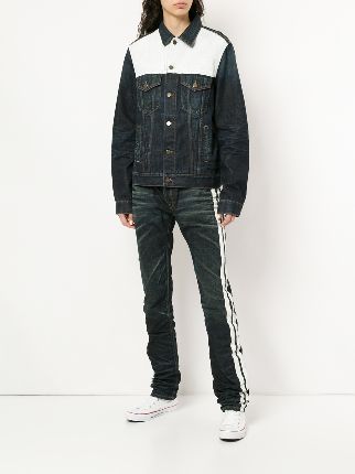 colour block panel denim jacket展示图