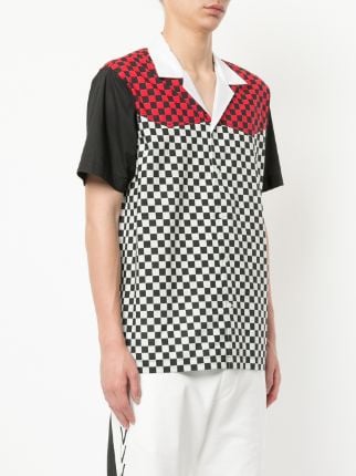 checkered and colour block print shirt展示图