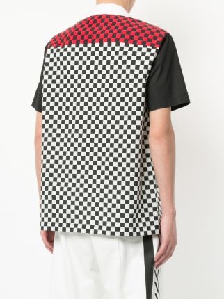 checkered and colour block print shirt展示图