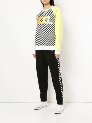 chevron and stripe side panel track pants展示图