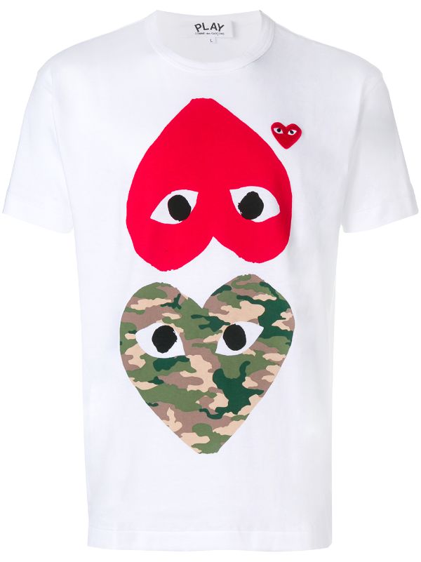 Comme Des Garçons Play Hearts Print T-shirt - Farfetch