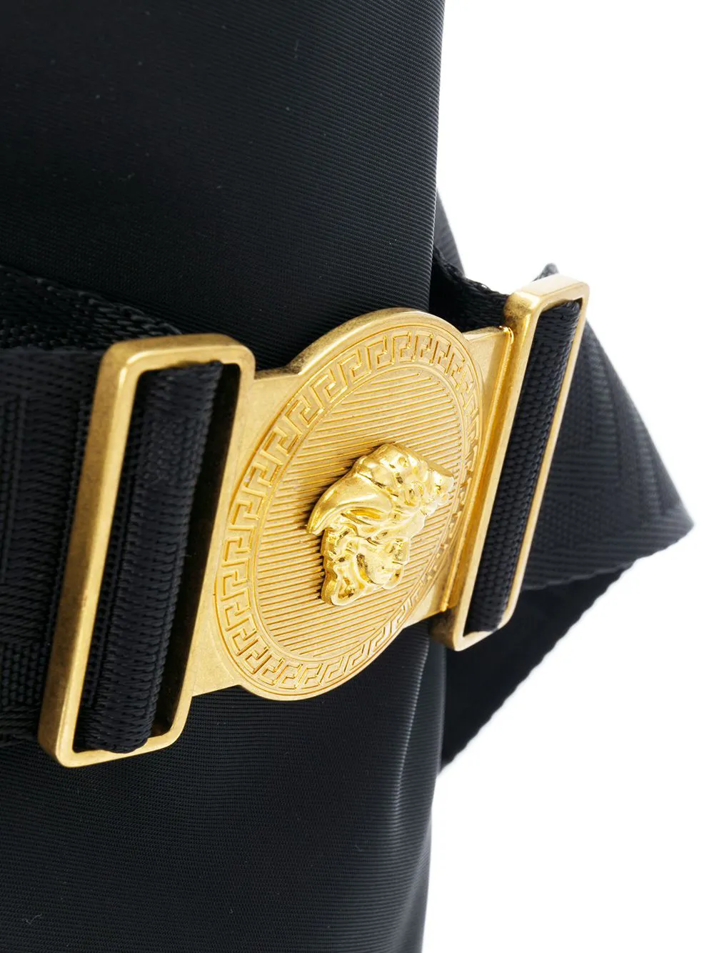 Versace logo compression strap tote Zwart