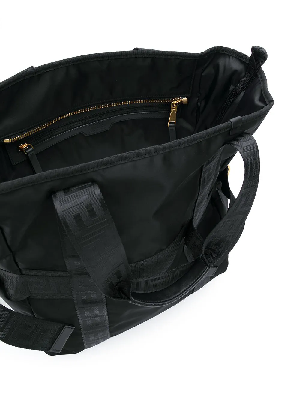 Versace logo compression strap tote Zwart