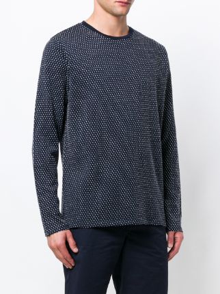 pointelle textured long sleeve crew neck shirt展示图