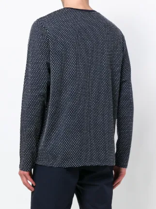 pointelle textured long sleeve crew neck shirt展示图