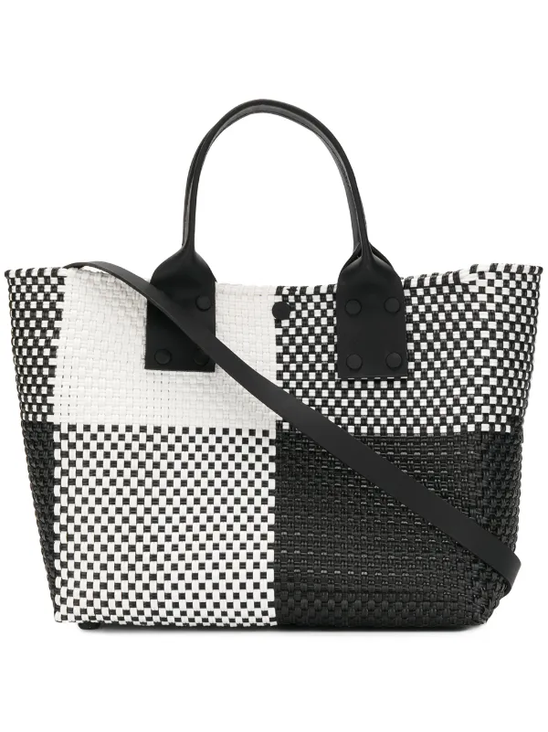 Truss Nyc Contrast Check Top Handle Tote 220 Online