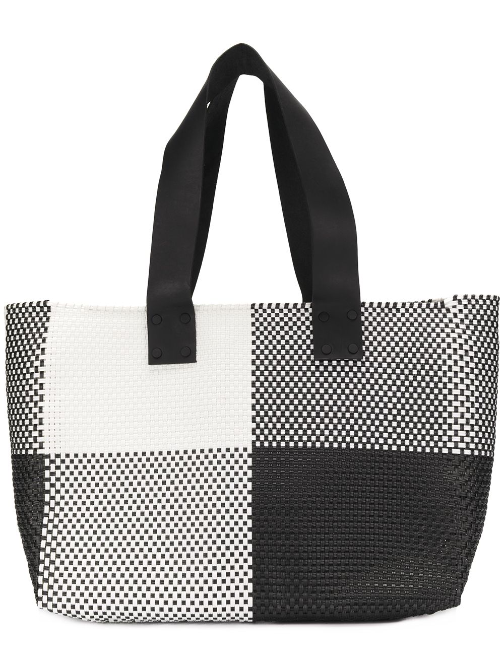TRUSS NYC TRUSS NYC CHECK TOP-HANDLE TOTE - BLACK,1543LARGETOTE12965571
