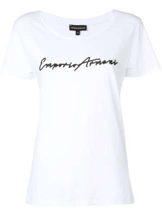 emporio armani script t shirt