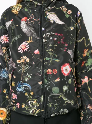 birds print hooded jacket展示图