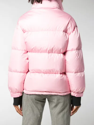 Prada Puffer Jacket With Logo Strap 