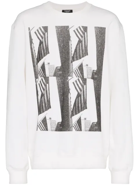 Calvin Klein Andy Warhol flag print long sleeved top