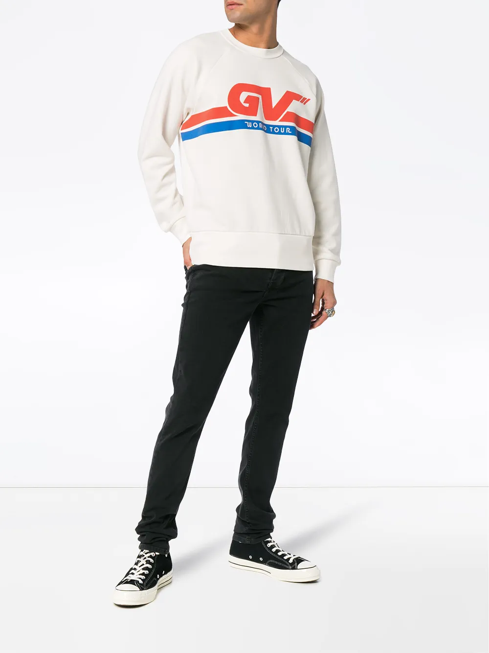  Givenchy Sweatshirt Mit Motocross Print   Weiß 