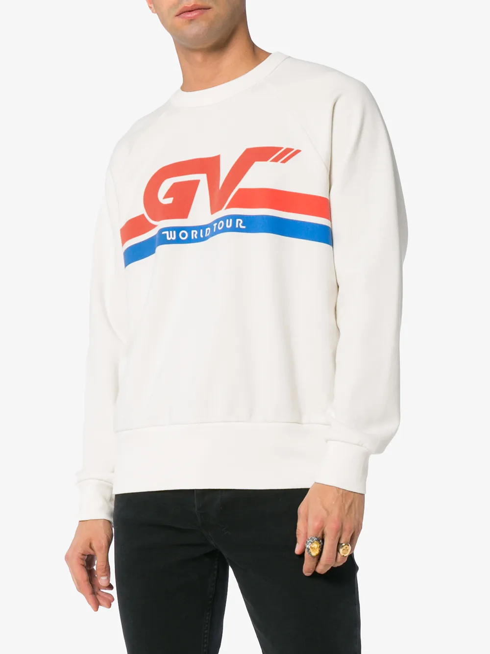  Givenchy Sweatshirt Mit Motocross Print   Weiß 