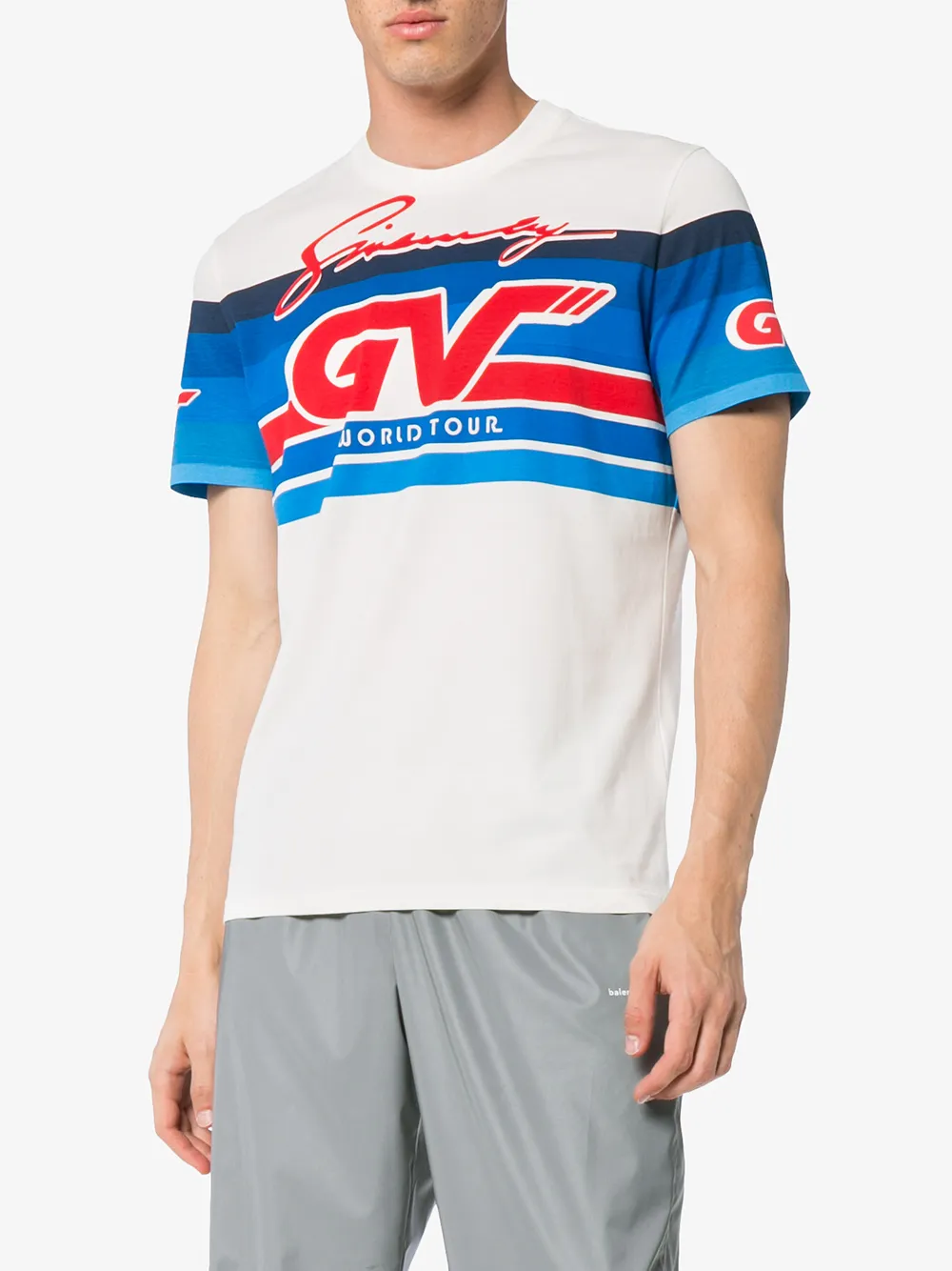  Givenchy T Shirt Mit Motorcross Print   Weiß 