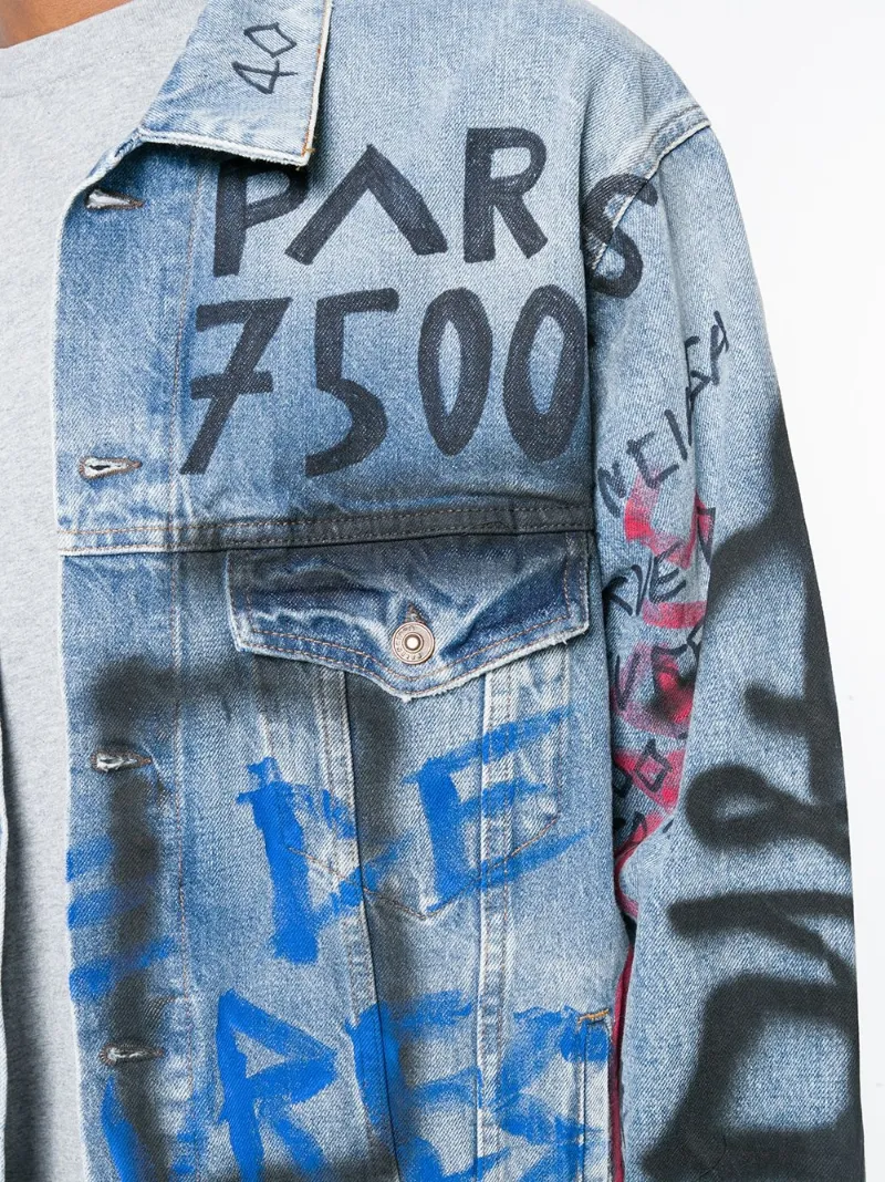 Balenciaga oversized graffiti denim 