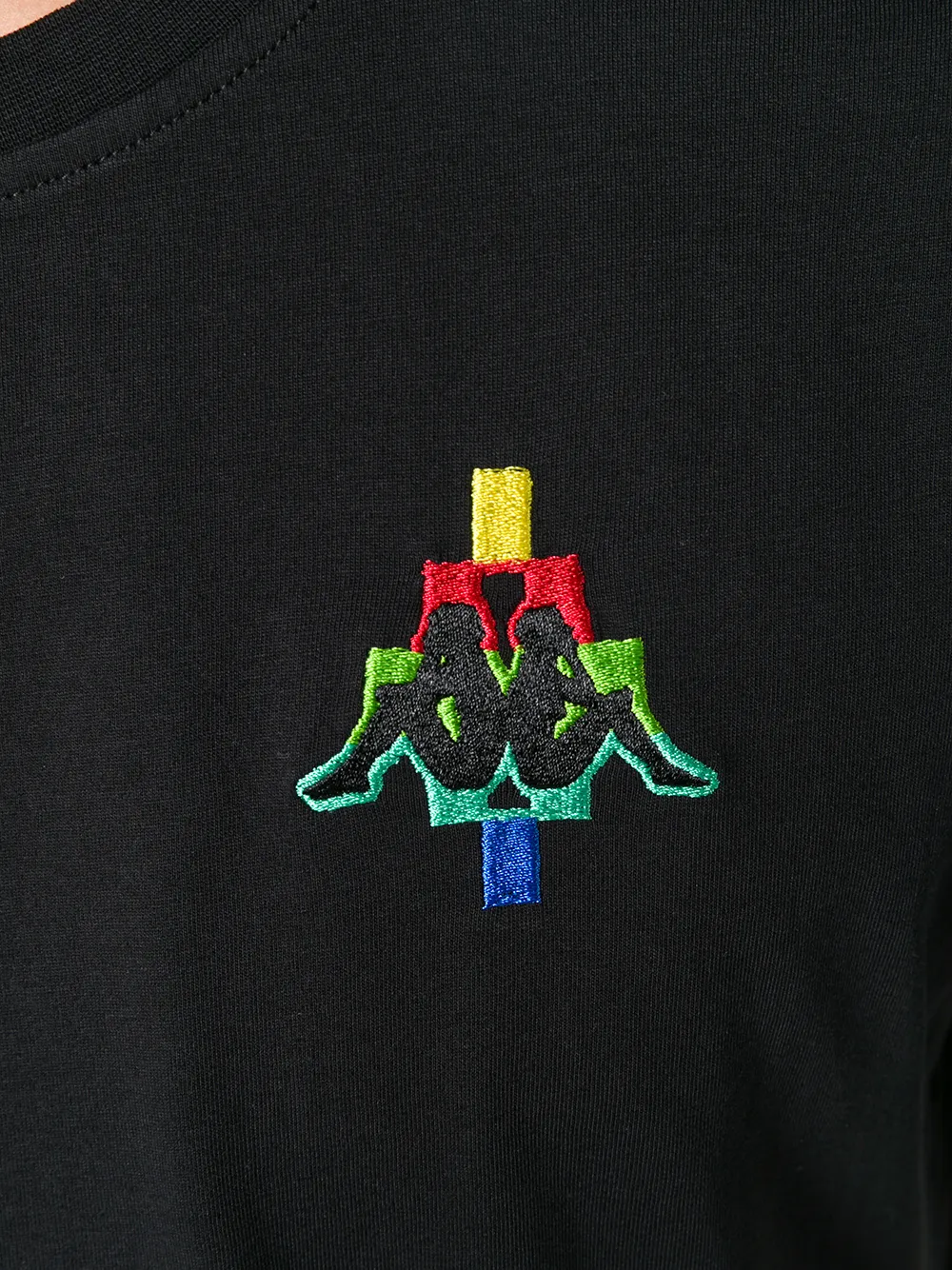 COUNTY OF MILAN black multicolour logo t-shirt Zwart