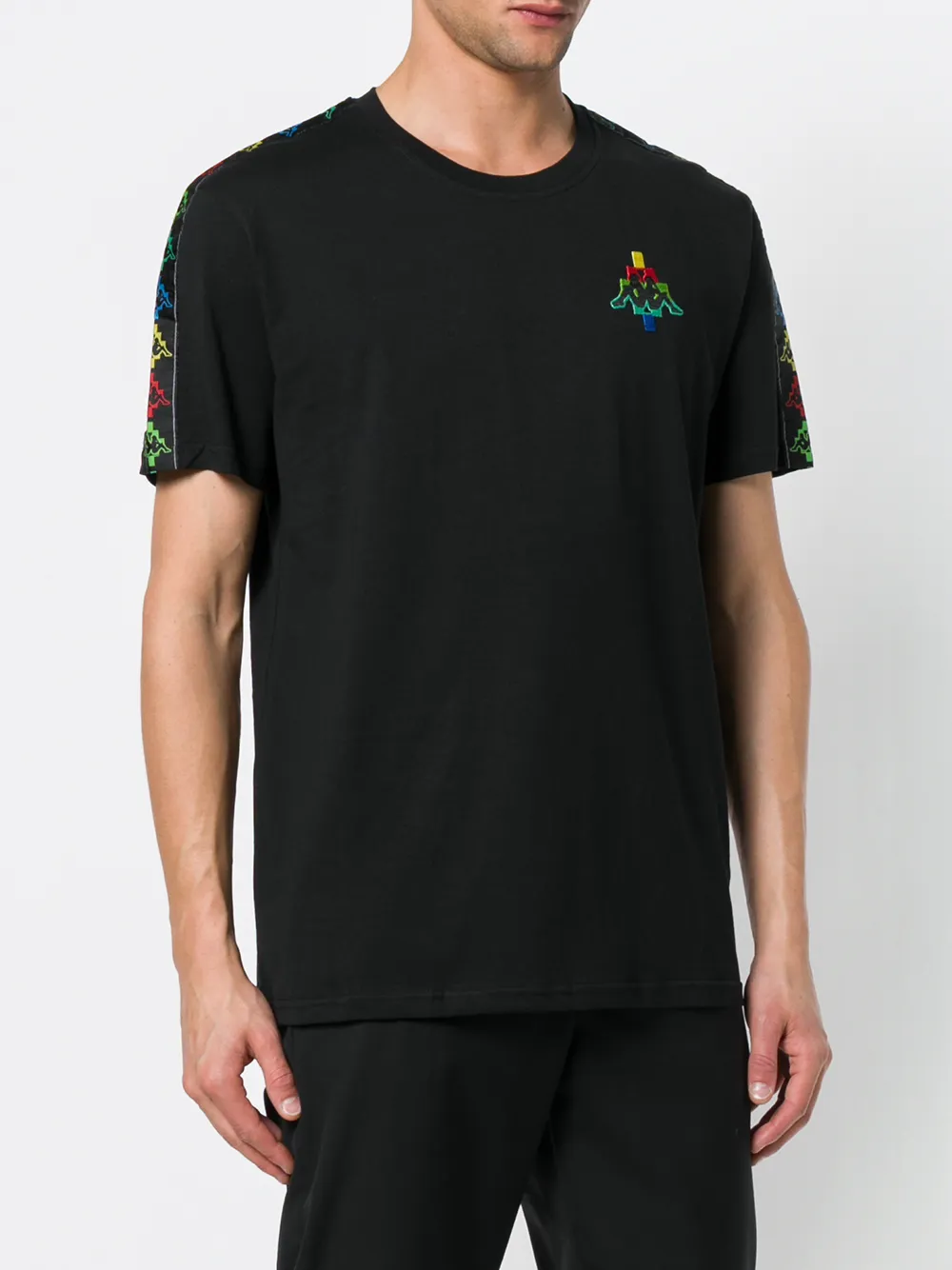 COUNTY OF MILAN black multicolour logo t-shirt Zwart