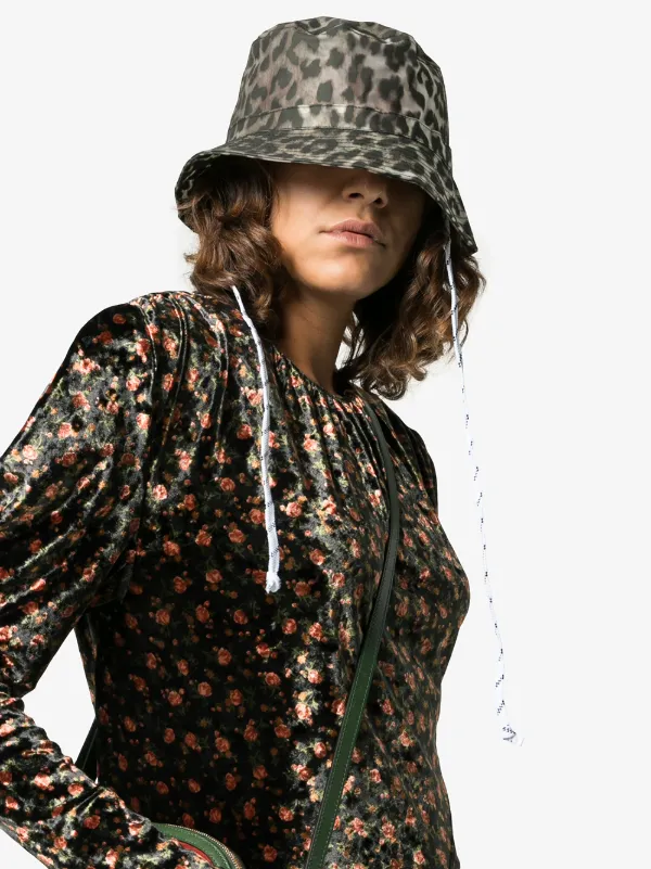 ganni leopard print bucket hat