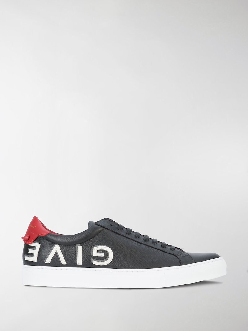 Givenchy black, white and red Urban Street logo leather sneakers black |  MODES